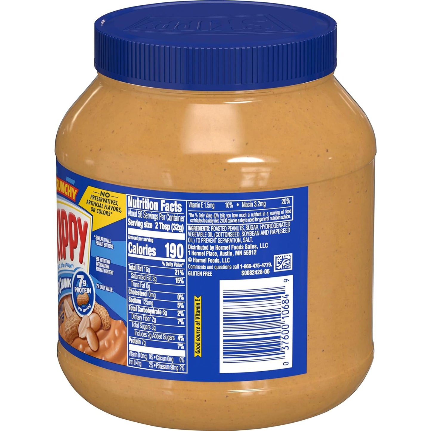 SKIPPY SUPER CHUNK Extra Crunchy Peanut Butter, 64 Ounce