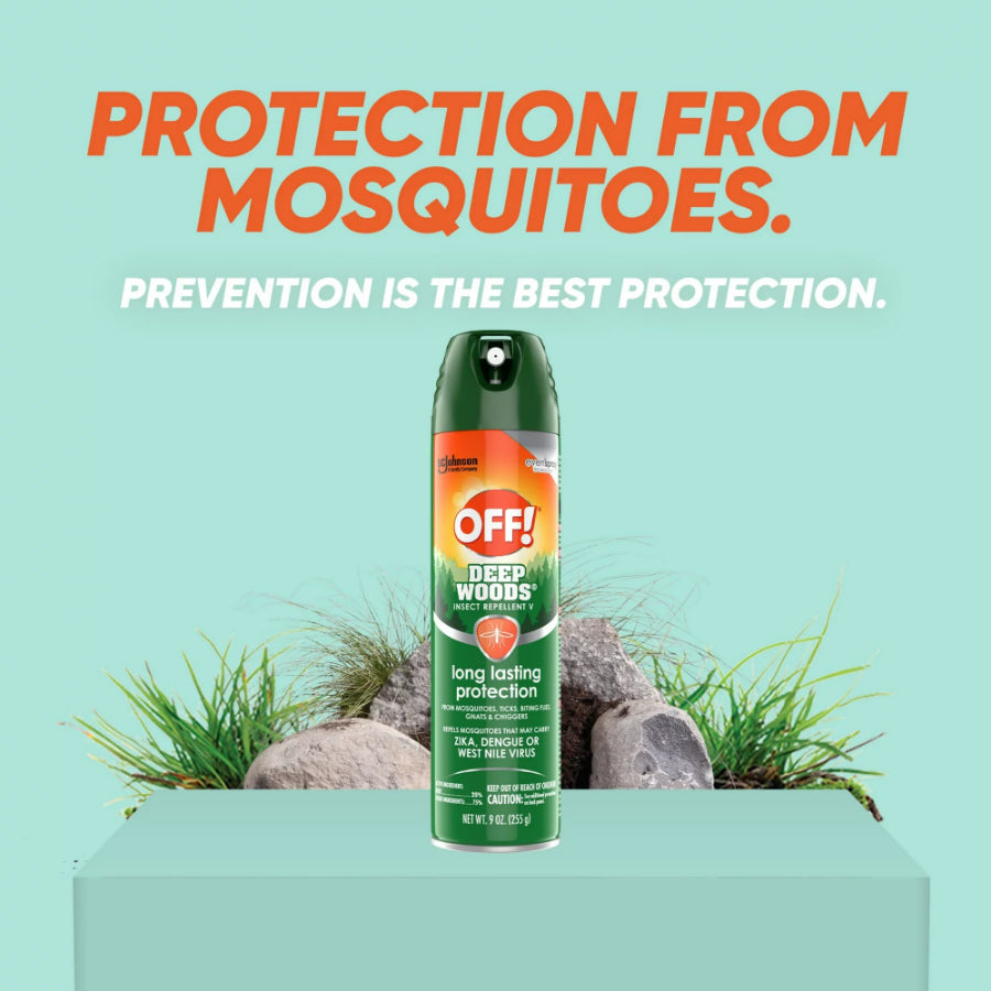 OFF! Deep Woods Insect Repellent V Mosquito & Bug Spray, Biting Insect Spray for Outdoor Use, 9 oz, 2 Count