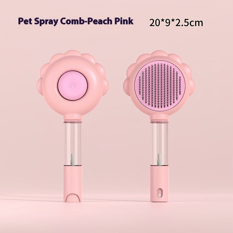 2 In 1 Self Cleaning Dog Brush Comb With Spray Pets Grooming Hair Remover Combs Brush Floating Hair Pet Grooming Brush Pet Products